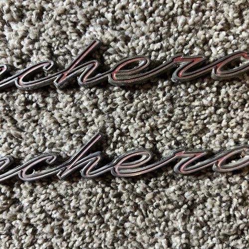 Original 1966-68 FORD RANCHERO RED SCRIPT EMBLEMS- Qty 2 - Picture 4 of 8