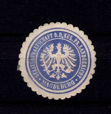 423232/ Siegelmarke   Staatsanwaltschaft b. d .Kgl. Pr. Landgericht - Magdeburg