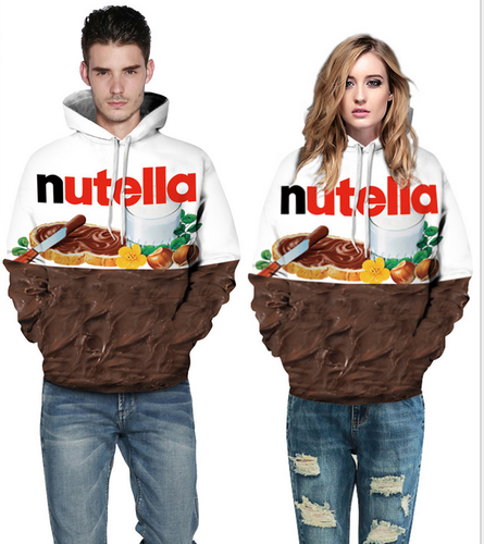 Fashion3 Print Sweatshirt Pullover Hoodies Unisex 3D Nutella Chocolate Graphics - Bild 1 von 7