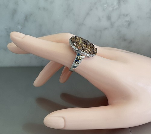 Jenipapo Andalusite & Zircon Cluster Star Design Ring 3.90 CTW 925 Silver Size 7 - Picture 8 of 19