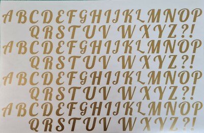KAPPEN BUCHSTABE Vinyl Aufkleber A bis Z Sticker Alphabet Glas Becher Basteln Wand 30mm gold