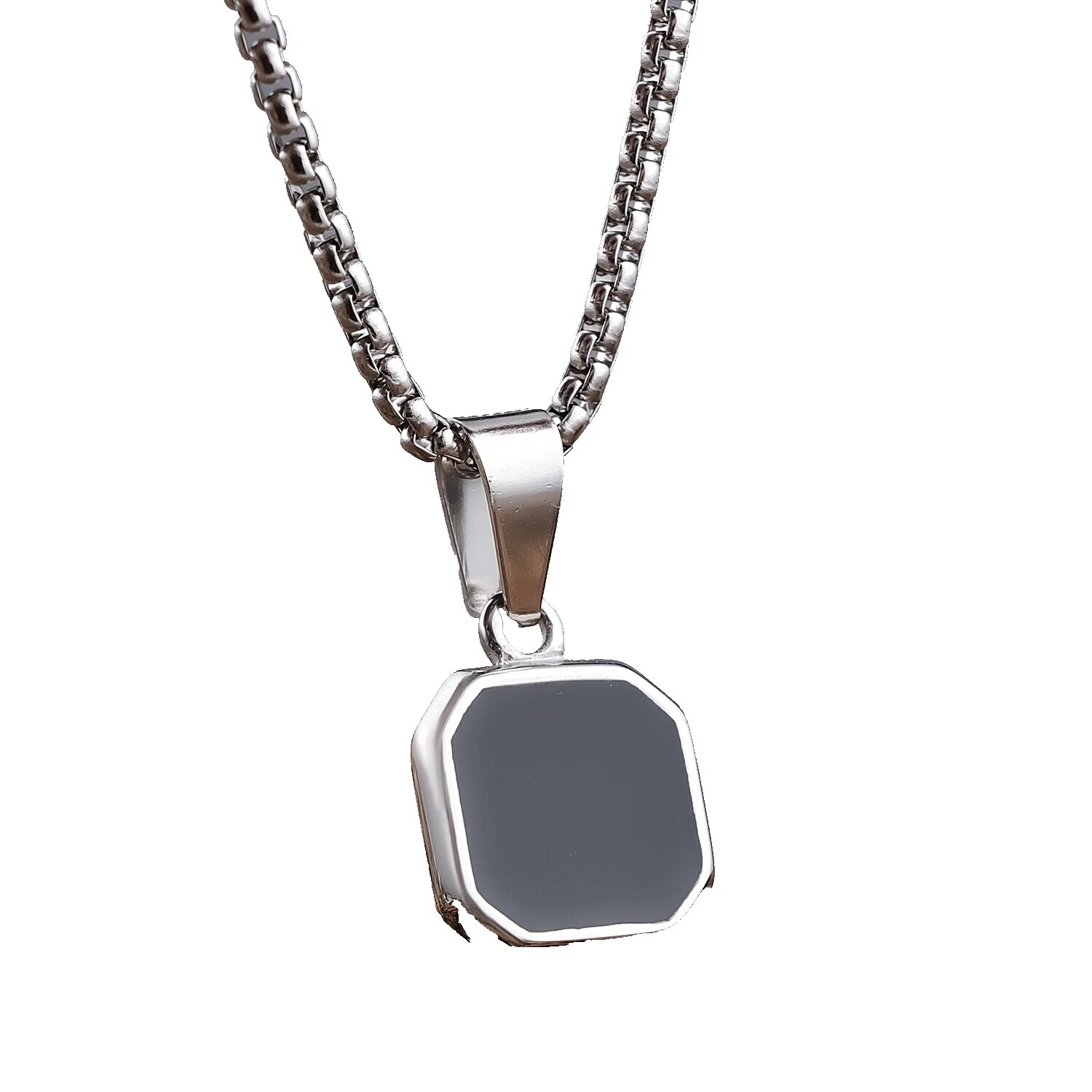 Esmalte De Cristal Collares y colgantes de acero inoxidable para hombres