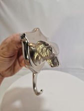 Dog Head Wall Hook Hanging Decor Silver 6  High
