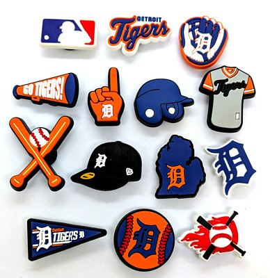 DETROIT TIGERS SHOE CHARMS (14pcs) Baseball Cool Gift Accessories Set Lot