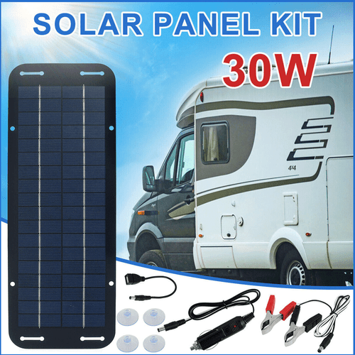 30W Solar Panel 12V Trickle Charger Battery Charger Kit Maintainer Boat Car RV - Picture 10 of 12