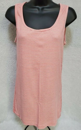 Faded Glory Womens Shirt Top Blouse Size 1X 16W Coral White Striped - Picture 4 of 12