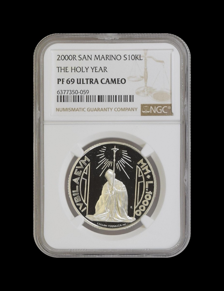 SAN MARINO. 2000, 10000 Lire, Silver - NGC PF69 - Top Pop 🥇 Holy