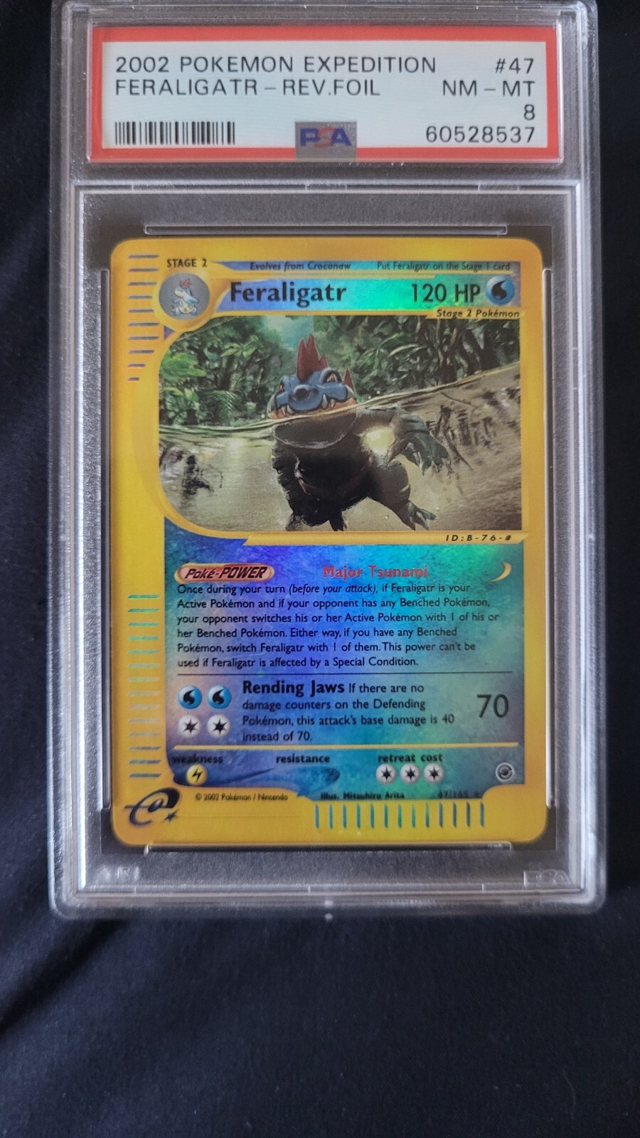Feraligatr Reverse Holo Expedition Pokemon Card 12/165 Psa 8