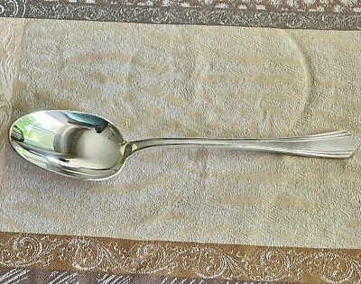Cuillère à Entremets Christofle – Modèle Boréal, Métal Argenté, Art Déco, 18 Cm