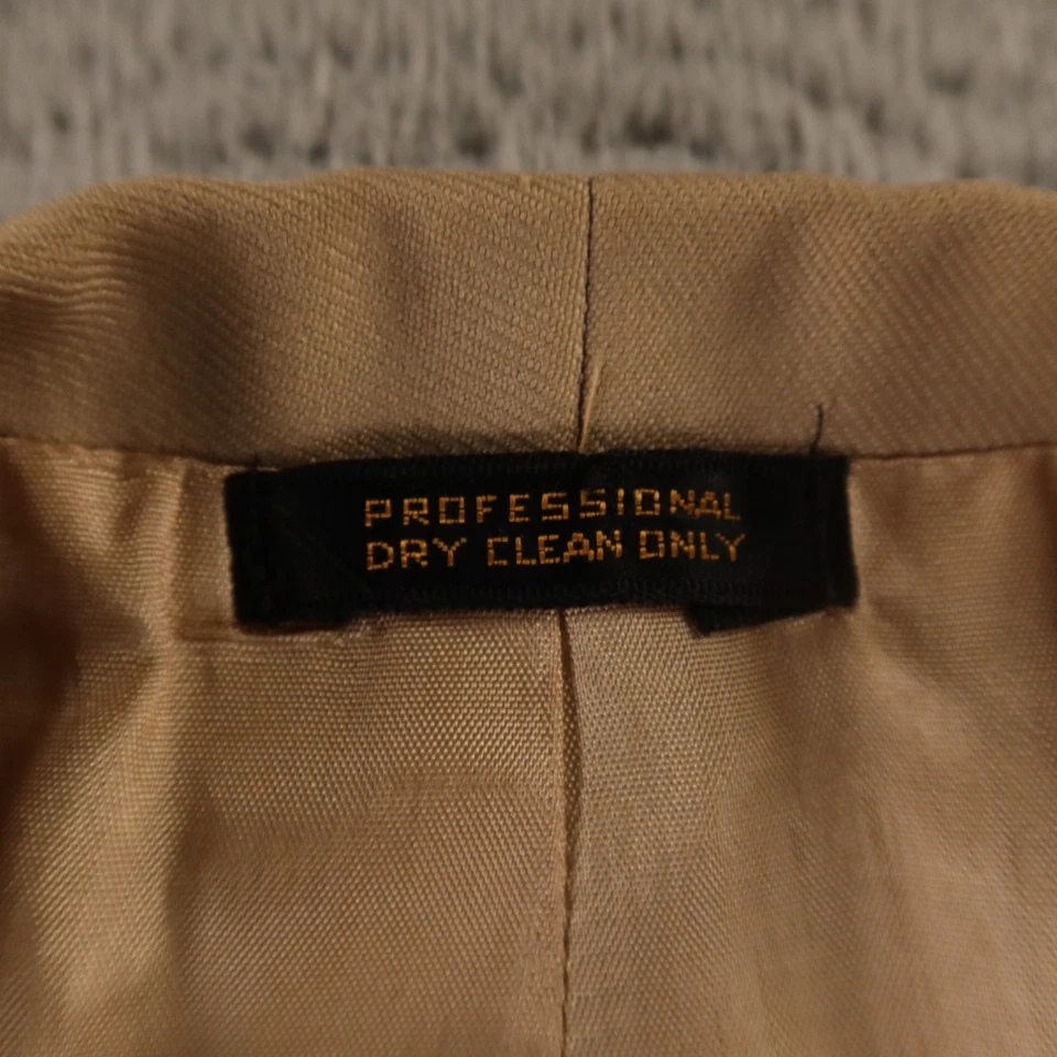 VTG Serge Twill Jacket S Beige Polyester Wool Blazer Sport Coat 60s 70s USA 38R - Image 3 of 4