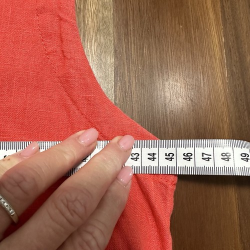 C&C California Linen Tunic Dress Size XS RED CASUAL Boho button Up Sleeveless - Picture 6 of 8