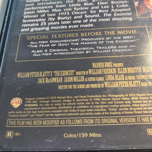 The Exorcist (VHS, 1998, 25th Anniversary Special Edition) Clamshell - Picture 4 of 8
