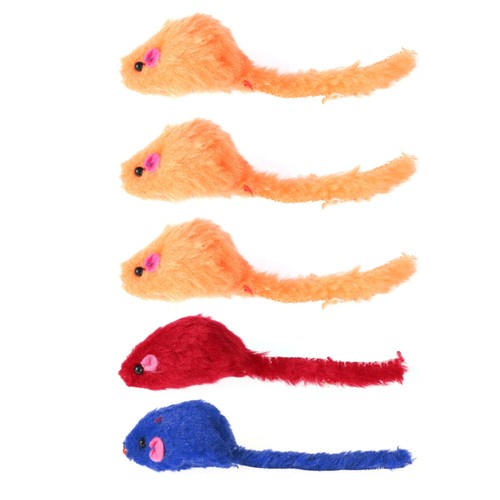 5 Pcs Creative Pet Toys Mice Cat Toy Mouse Cat Catcher Toys Squeaky