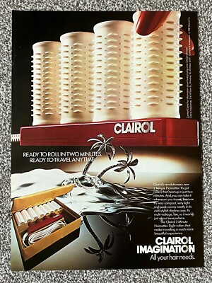 Vintage 1981 Vogue Magazin Reklame Bild Clairol Rollers Hairsetter Ad 80er