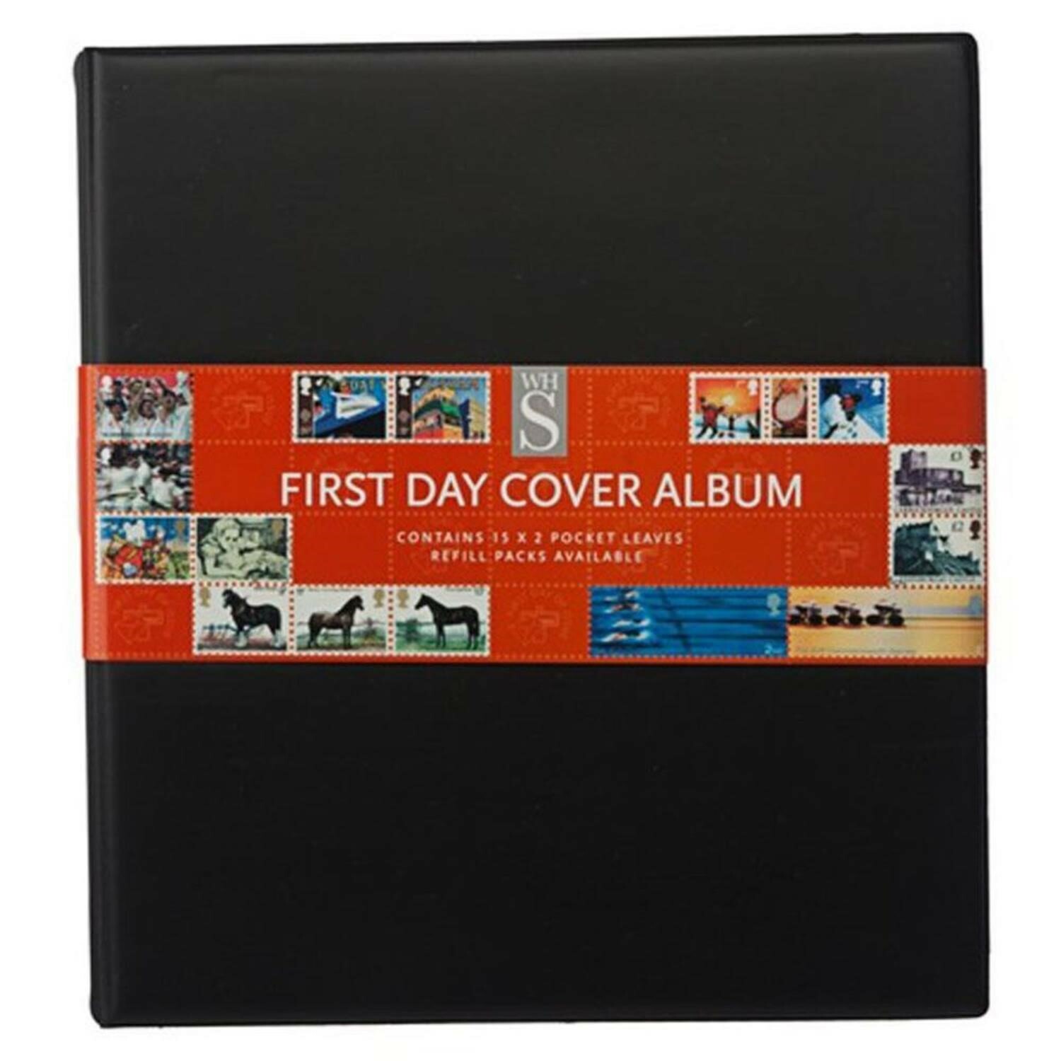 WHSmith Assorted Colour First Day Cover Stamp Album Ring Bound Double
