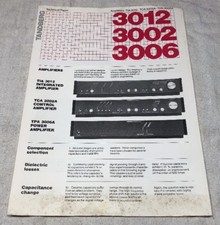 TANDBERG 3012 3002 3006 AMPLIFIERS ORIGINAL TECHNICAL PAPER L057
