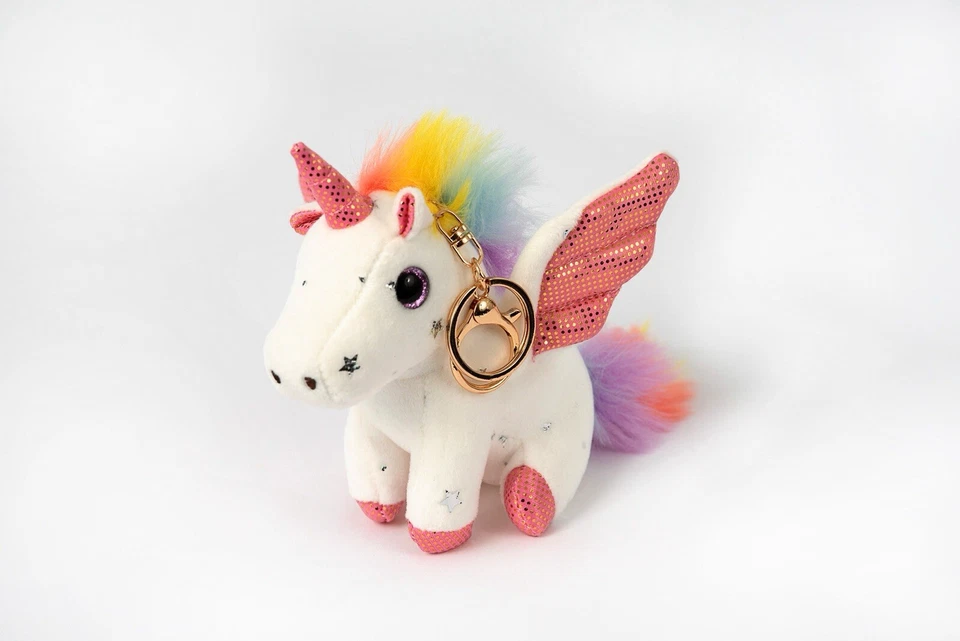 Juguete de peluche de unicornio Pegaso, adjunto a mochilas, idea de regalo para niñas Foto 3 de 4