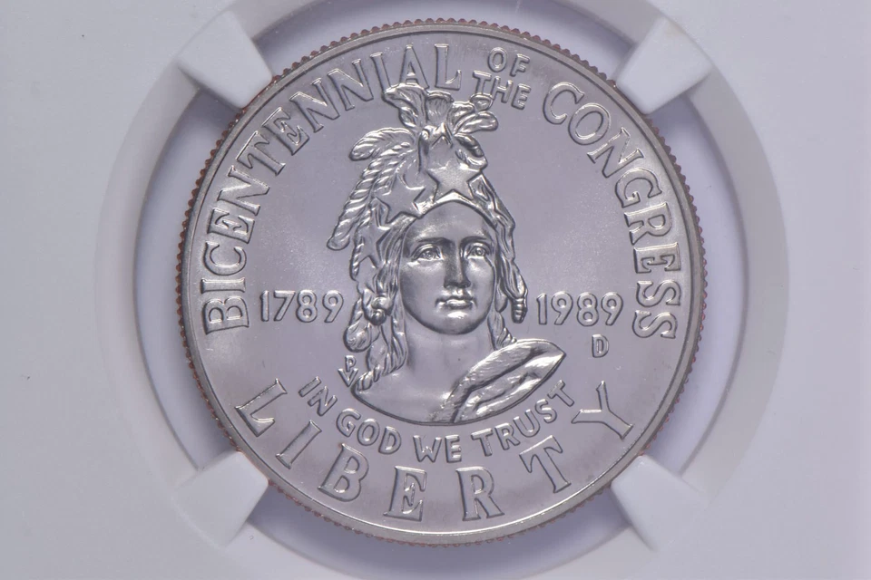 1989-D Congress Bicentennial Commemorative Half Dollar MS70 NGC - Image 3 of 4