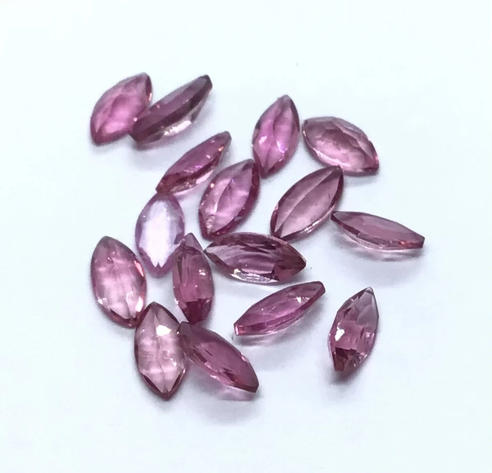 Natural Loose Gemstone Pink Tourmaline Marquise Cut Faceted For Jewelry Making - Image 2 of 4