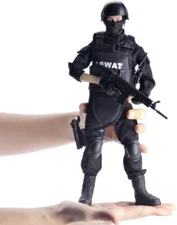 1/6 Soldier Action Figure 12" SWAT Black Uniform Model Military Army Suit Toys