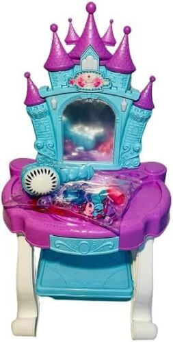 Kids Dressing Table Toy Play Set Girls Make Up Vanity Glamour Beauty Gift Mirror - Afbeelding 1 van 5