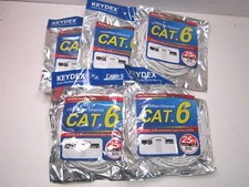 Keydex 25ft CAT6 White Snagless Network Lan Ethernet Patch Cable - Lot of 5