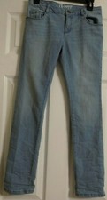 Girl's Crazy 8 Denim Blue Skinny Jeans Size 14 Girls Adjustable Waist Excellent