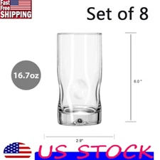 16.7 oz Drinking Glasses Water Glasses Mojito Glass Cups Set of 8 for Home US