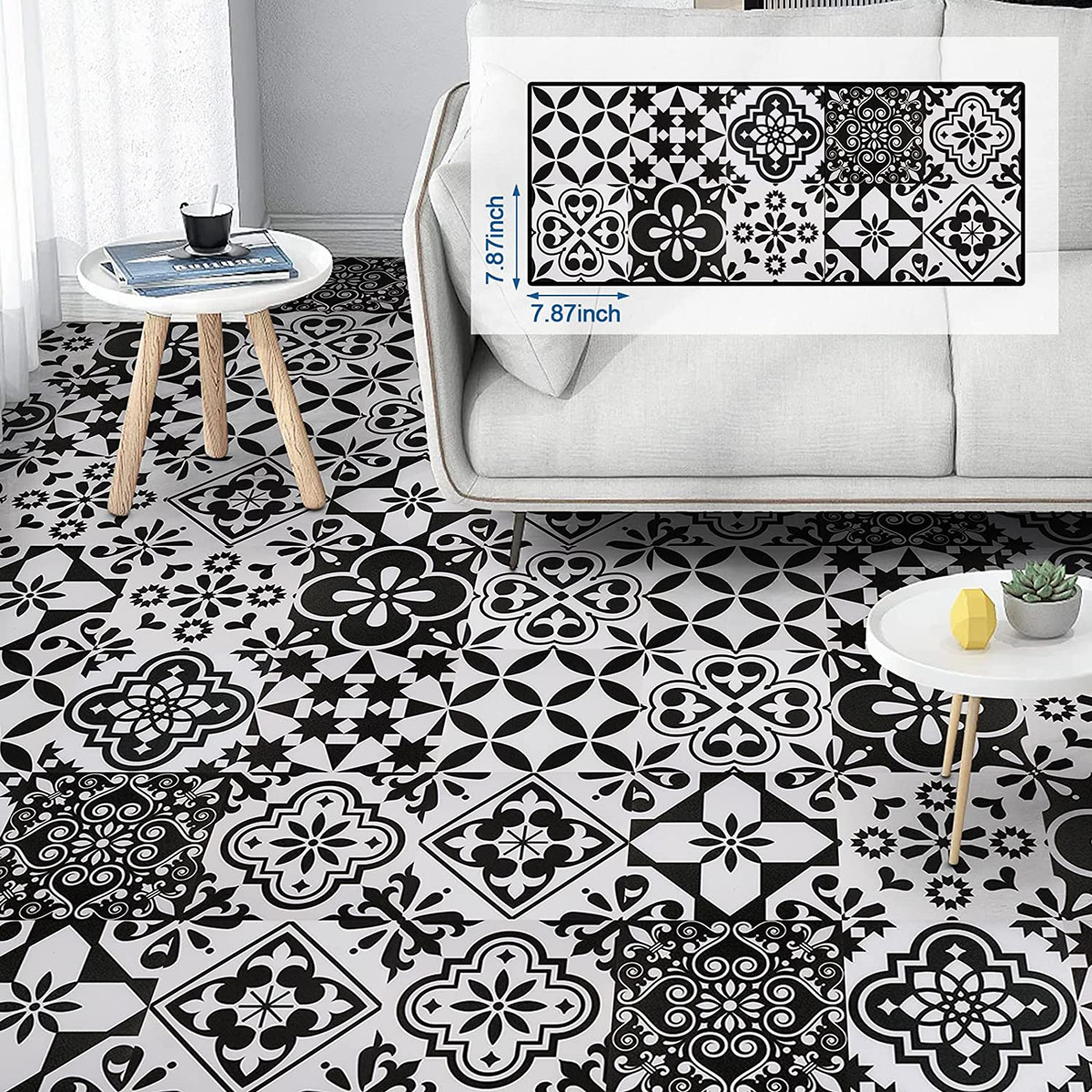 Black And White Floor Tile Pattern Floor Roma