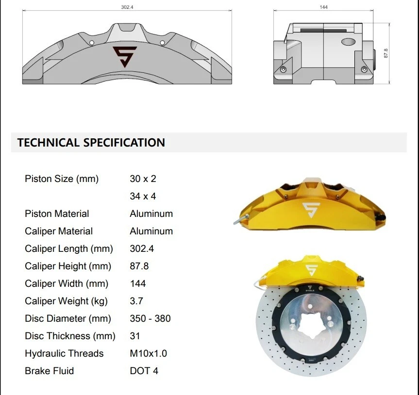 High Performance Big Brake Kit 6P/4P/EPB (380x31) for (2021-2025) Elantra N - Image 2 of 4