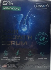 Davv Hair Growth Serum  2.03oz Plus 0.25mm Derma Roller 5% Minoxidil Exp 9/26