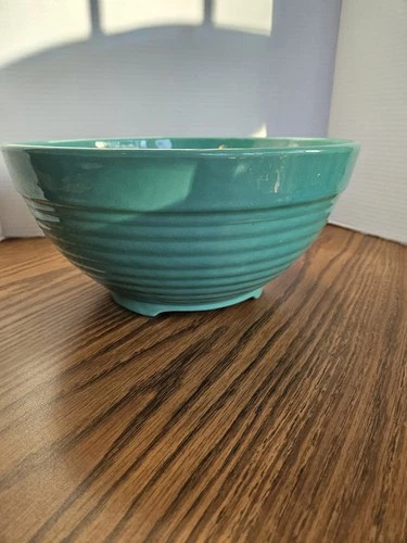 Vintage Bauer Pottery Ring Ware 11.5" x 5.5" Jade Green Punch Bowl/ Mixing bowl