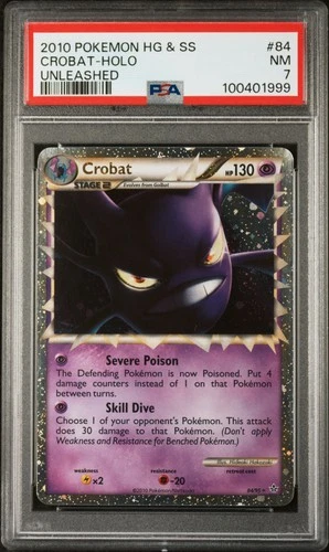 2010 POKEMON HEARTGOLD & SOULSILVER UNLEASHED #84 CROBAT-HOLO PSA 7