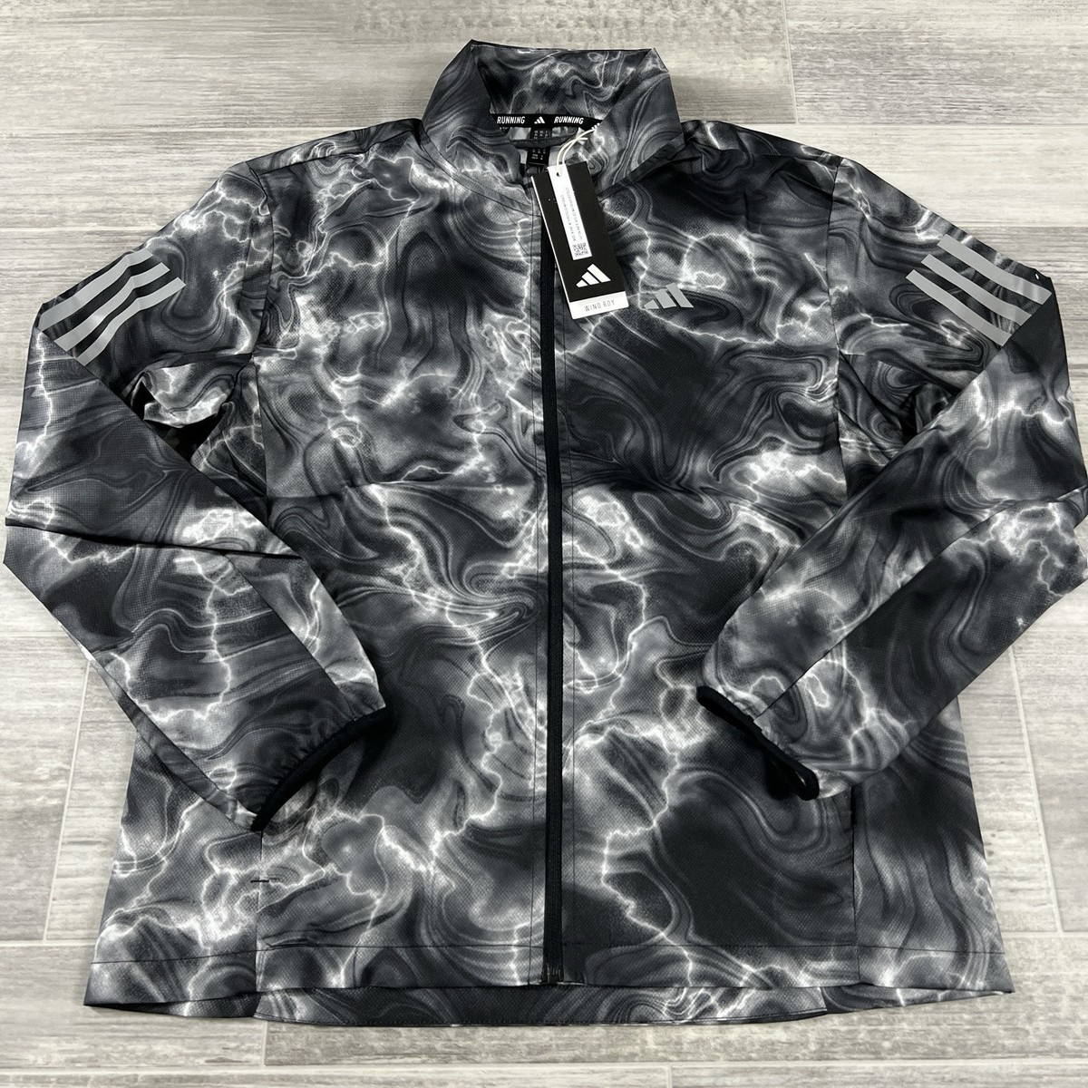 Adidas Own The Run Allover Print Windbreaker Jacket Women's XS New