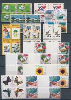 XE75230 Indonesia mixed thematics blocks of 4 MNH