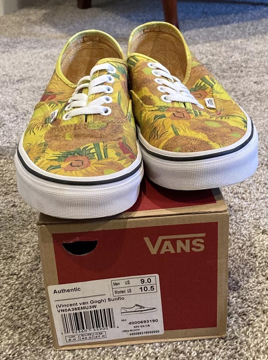 Vans VINCENT VAN GOGH Museum AUTHENTIC 'SUNFLOWER' US 9 Men's | eBay