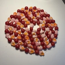 Vintage Cranberry Buttered Popcorn Plastic Blow Mold Christmas Tree Garland 9'