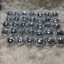 2 Dia Size Mirror Disco Ball Silver Disco Cowgirl Party Disco Ball Set Of 34