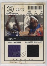 2004-05 Fleer Authentix 20/70 Chris Webber Rasheed Wallace #JAGW-WW HOF 2b6