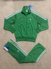 adidas Originals Firebird Mens Tracksuit Jacket & Pants Set Green New Sz L