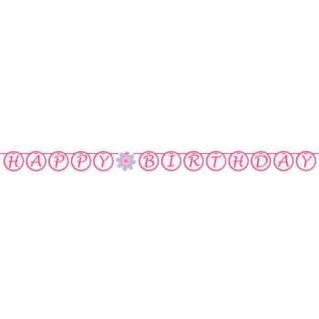 Tutu Much Fun Circle Banner Happy Birthday Ribbon Banner 5.5' Paper Decorations