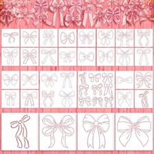 30 Pcs Pink Bow Stencils Templates for Painting Reusable