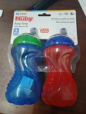 Nuby 2-Pack No-Spill Easy Grip Cup, 10 Ounce, Colors May Vary
