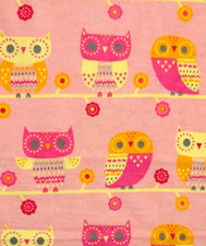 1 yd 42"W Pink Owls Perch Cotton Flannel Fabric Joann