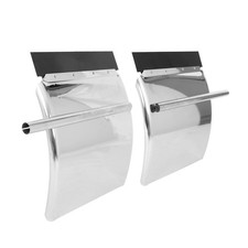 Pair Stainless Steel 29"x 24" Rear Quarter Fender w/ Triangle Arm for Semi Truck