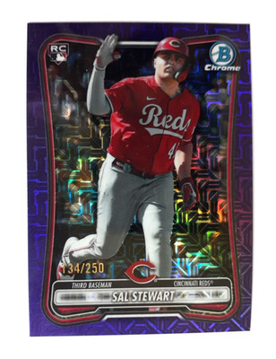 2026 Bowman Chrome Purple Mojo Refractor 134/250 Sal Stewart Rookie Reds