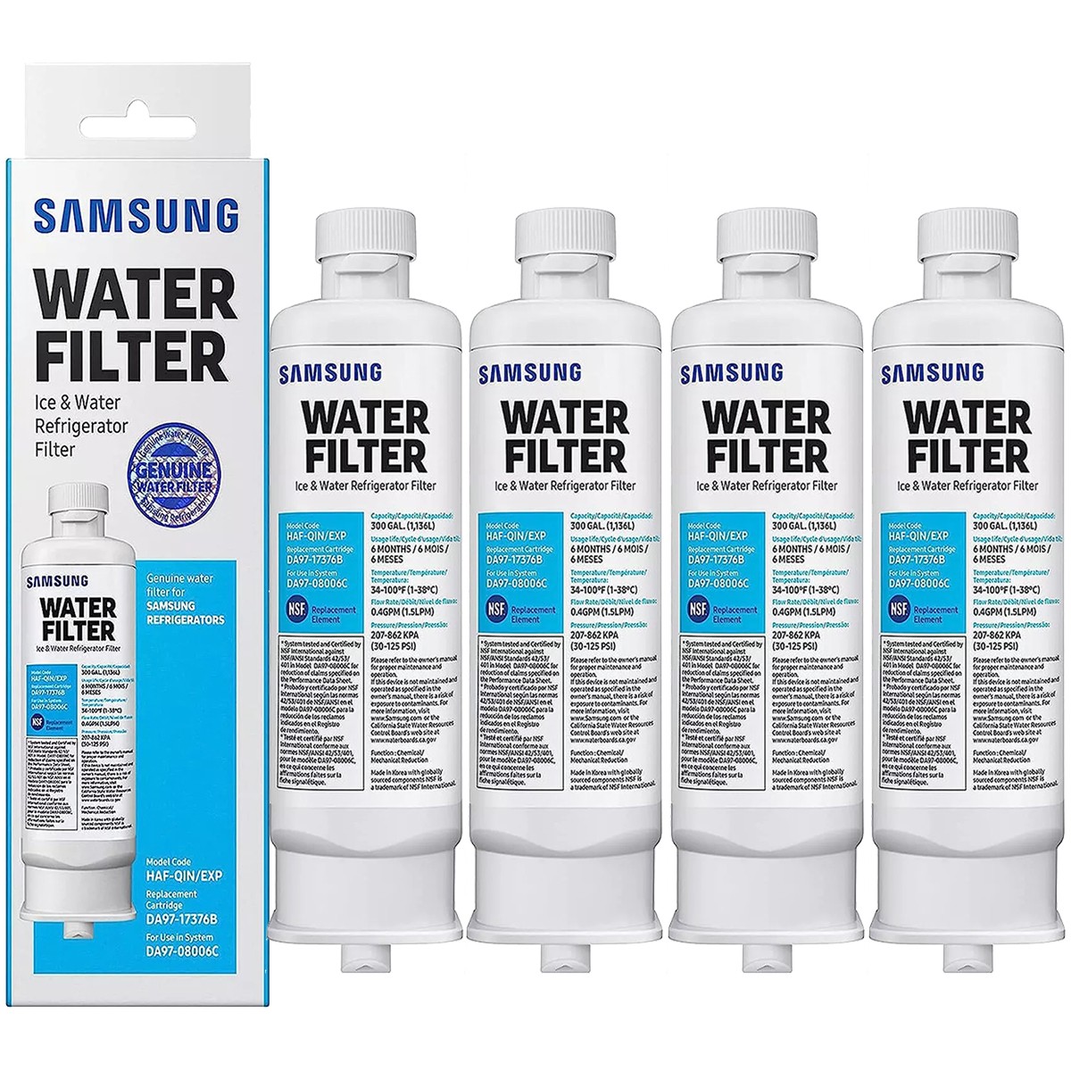 4 PACK Genuine Samsung DA97-17376B HAF-QIN/EXP REFRIGERATOR 