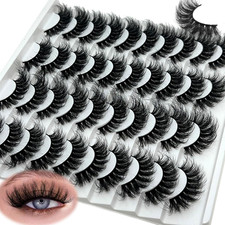 Mink Lashes Wispy Cat Eye Fake Lashes Pack Volume 18Mm D Curl Eyelash