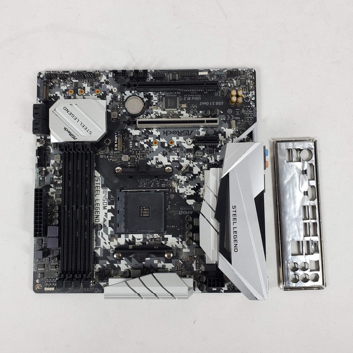 Broken ASRock B450M STEEL LEGEND AM4 Micro ATX PARTS ONLY | eBay