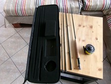 canne pêche à la mouche 9,4 pieds, soie 4/5.  4 brins, moulinet, soie, mouche.